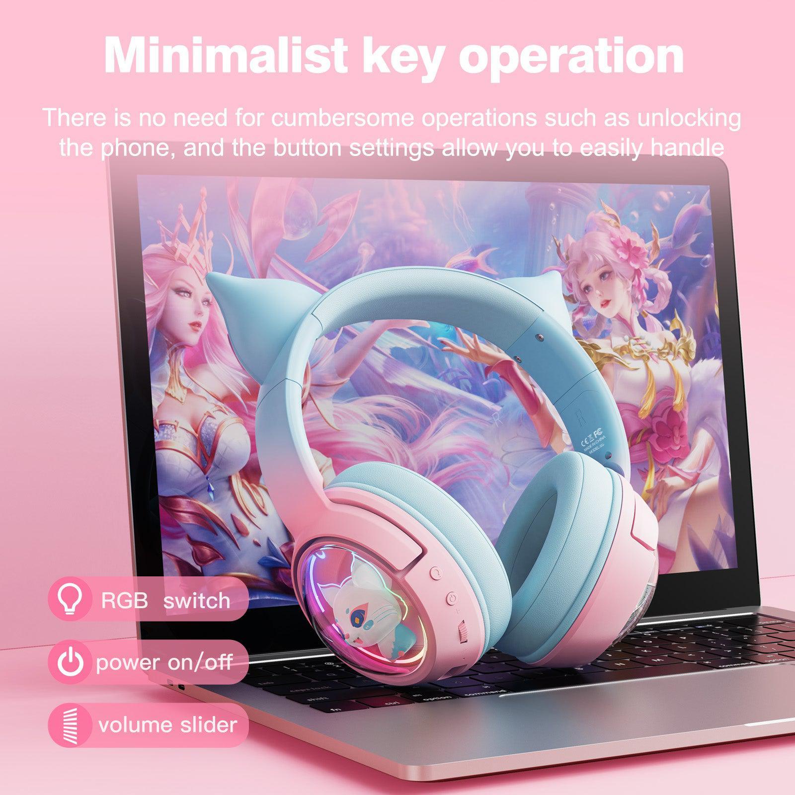 ONIKUMA B5 Gradient 2.4G Wireless Bluetooth Wired 3-mode Linghu Headphones, RGB Switch Headset - onikuma-1