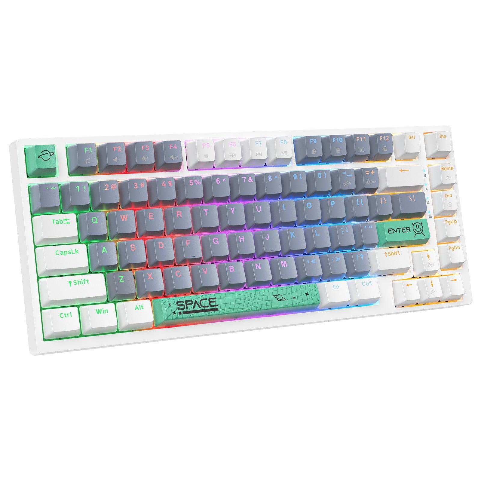 ONIKUMA G52 82 Keys USB Wired Mechanical Keyboard, Professional Gaming Keyboard with RGB Backlit Matte Key Caps for PC Laptop - onikuma-1