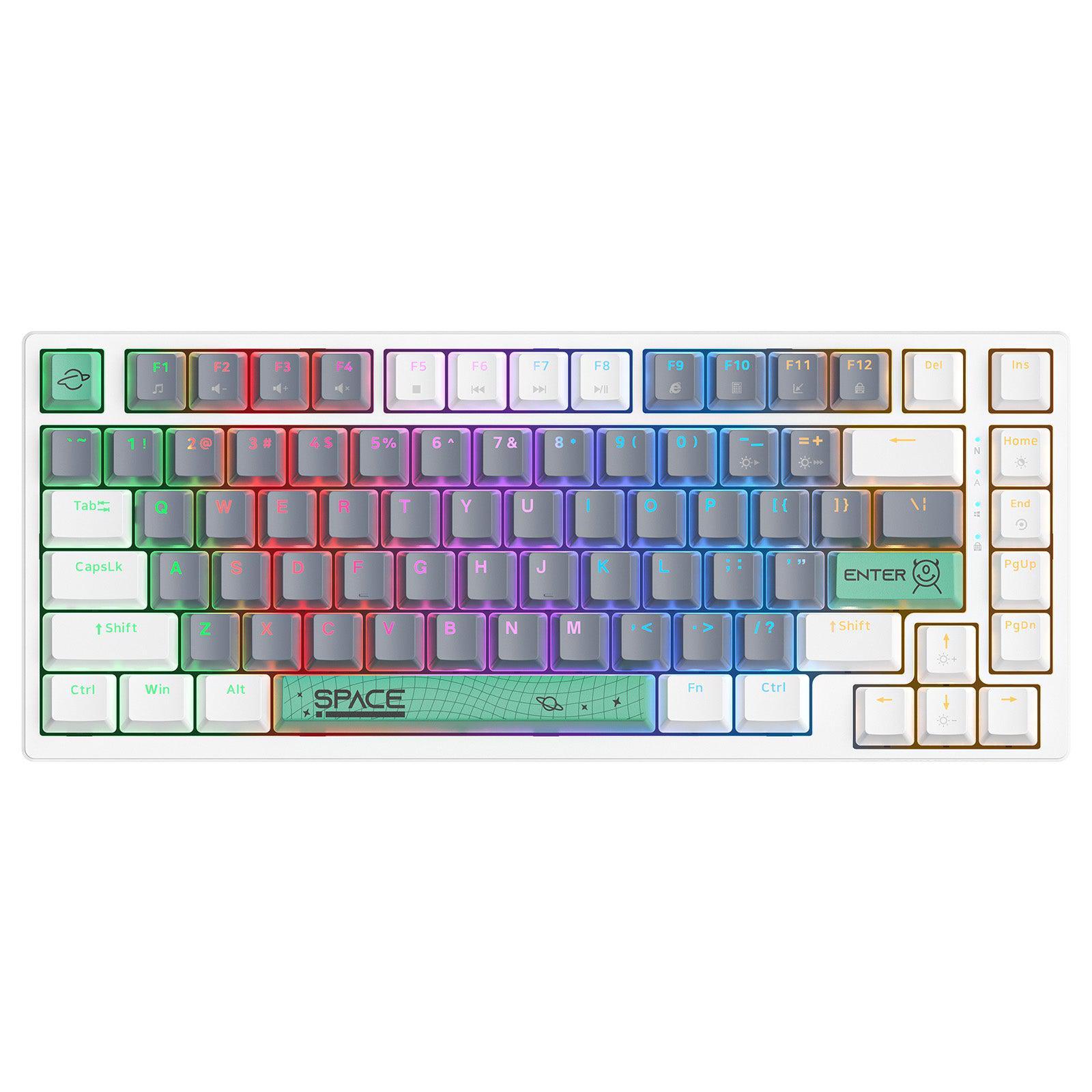 ONIKUMA G52 82 Keys USB Wired Mechanical Keyboard, Professional Gaming Keyboard with RGB Backlit Matte Key Caps for PC Laptop - onikuma-1