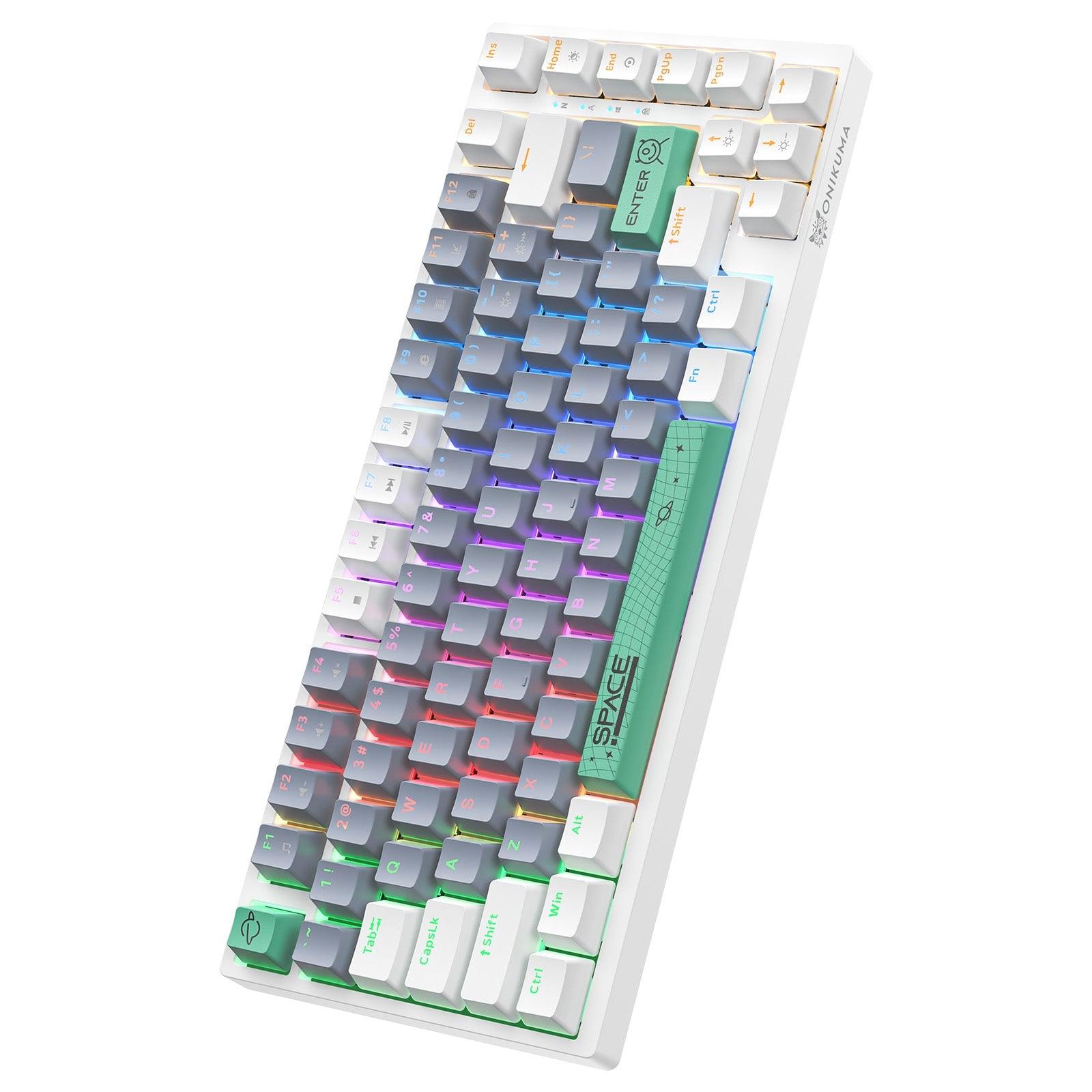ONIKUMA G52 82 Keys USB Wired Mechanical Keyboard, Professional Gaming Keyboard with RGB Backlit Matte Key Caps for PC Laptop - onikuma-1
