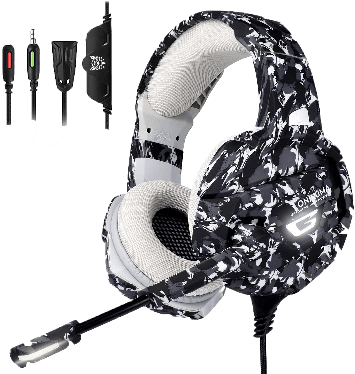 ONIKUMA K5 Camouflage Version 7.1 Virtual Stereo Gaming Headphone - onikuma-1