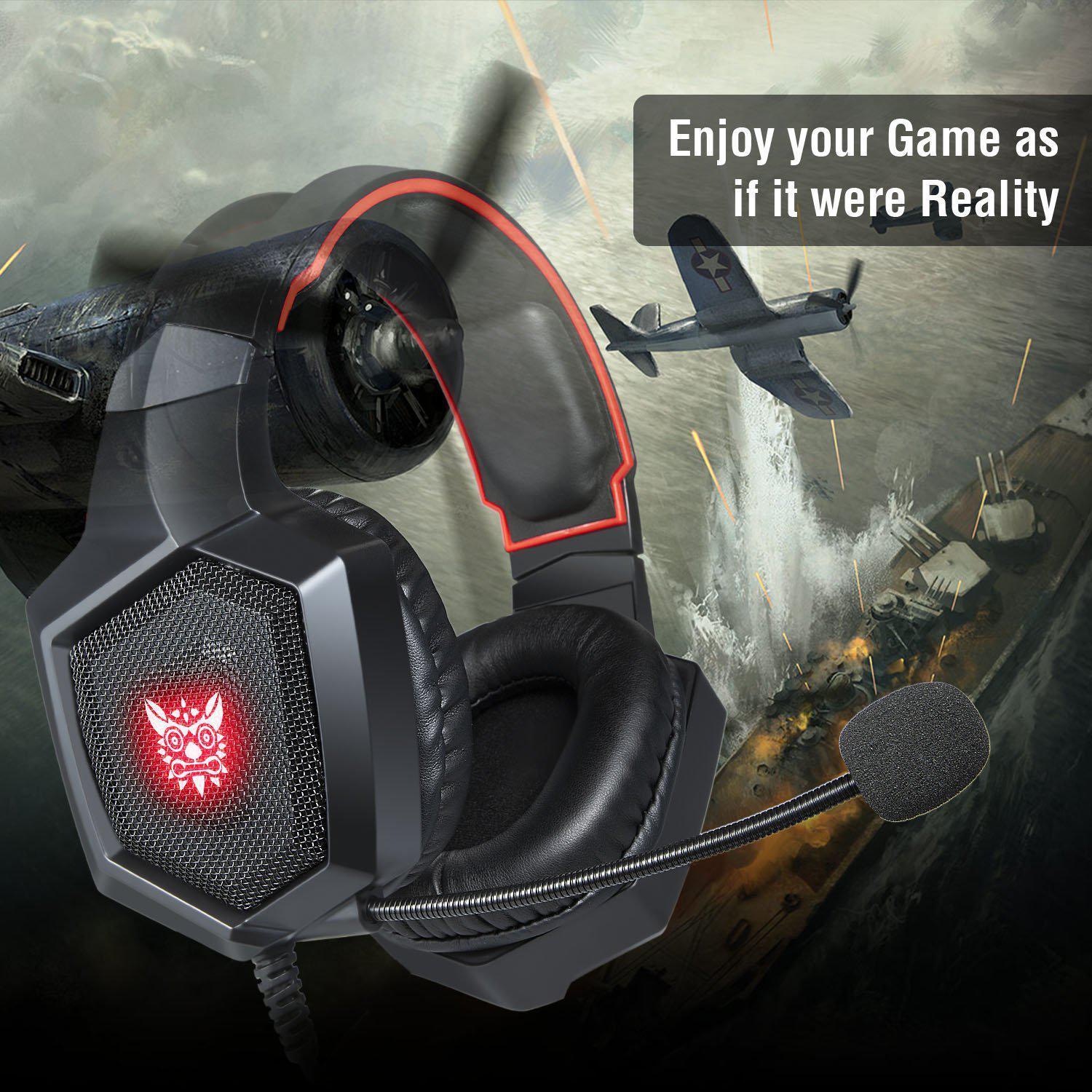 ONIKUMA K8 Wired Stereo Gaming Headphones With Mic LED Lights - onikuma-1