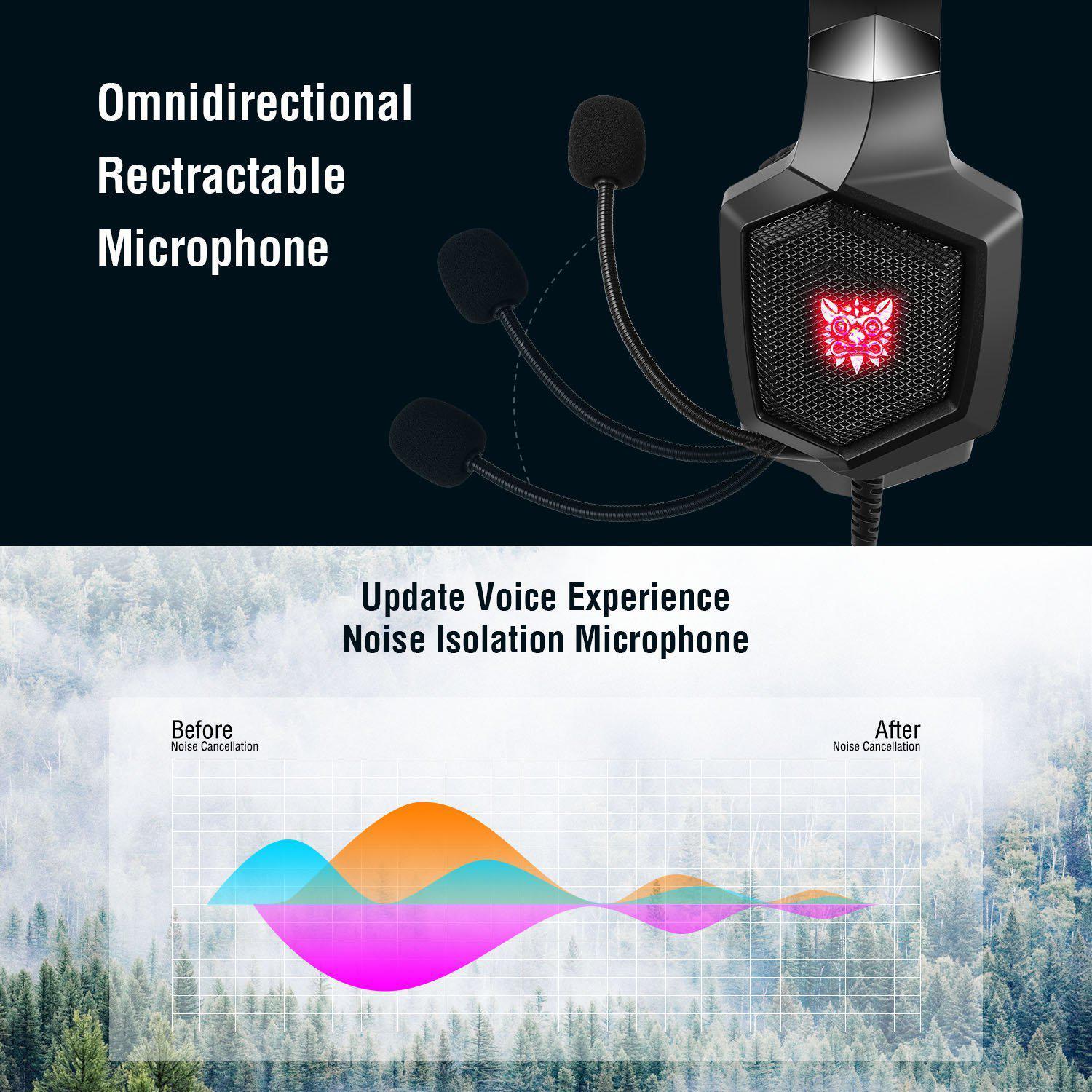 ONIKUMA K8 Wired Stereo Gaming Headphones With Mic LED Lights - onikuma-1