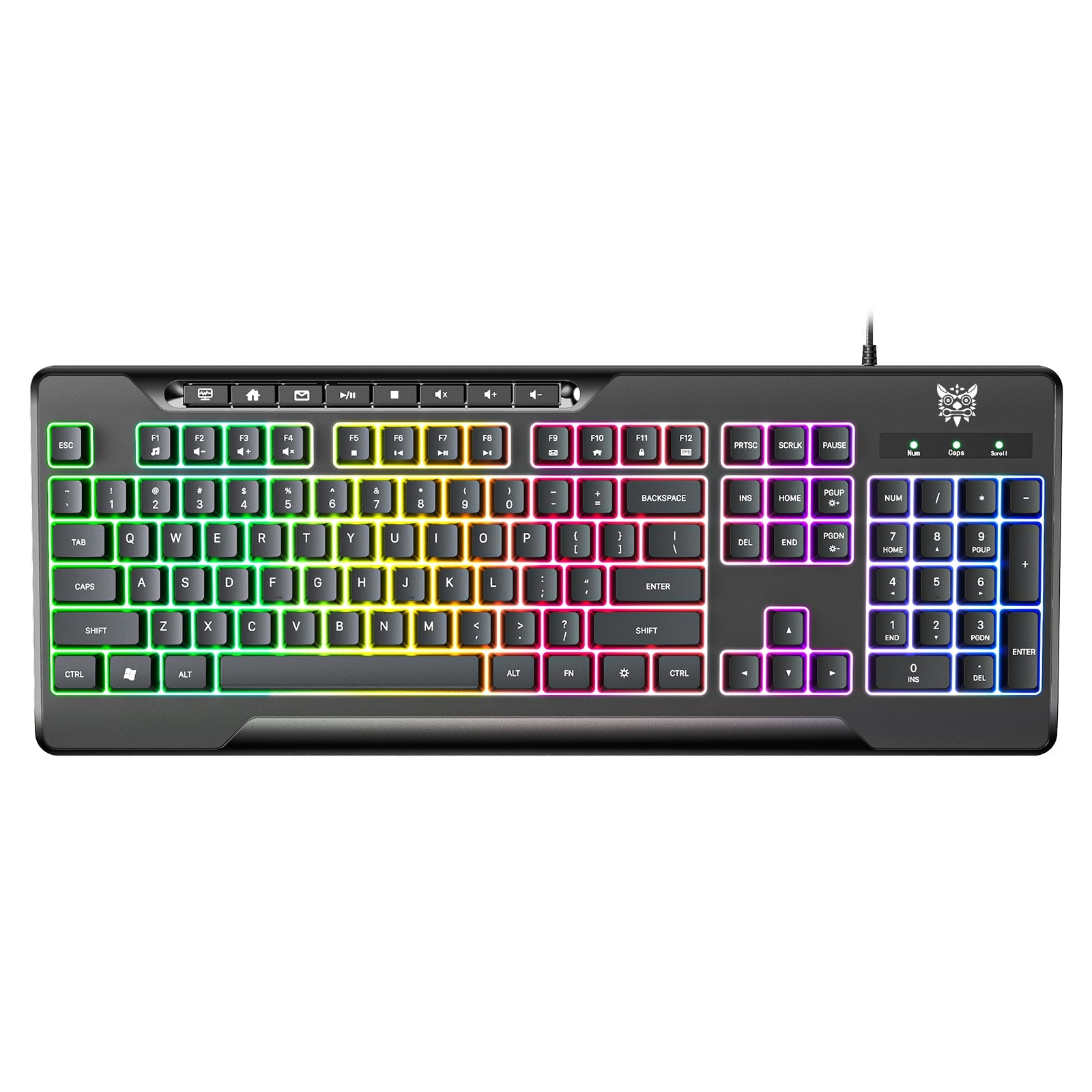 ONIKUMA G32 Matte Black Wired Gaming Keyboard with RGB Backlit Matte Key Caps