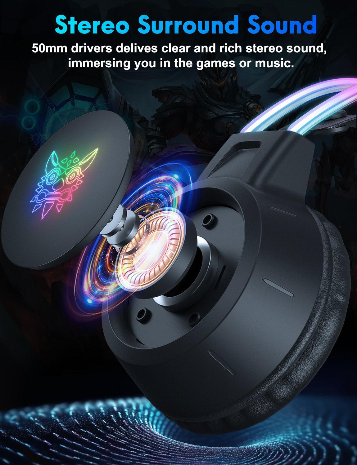 ONIKUMA X15 PRO Cat Ear Headphones, Double-Head Beam Noise Cancelling Microphone Durable Stereo Surround Gaming Headphones RGB Audifonos Alambricos Gaming Headset - onikuma-1