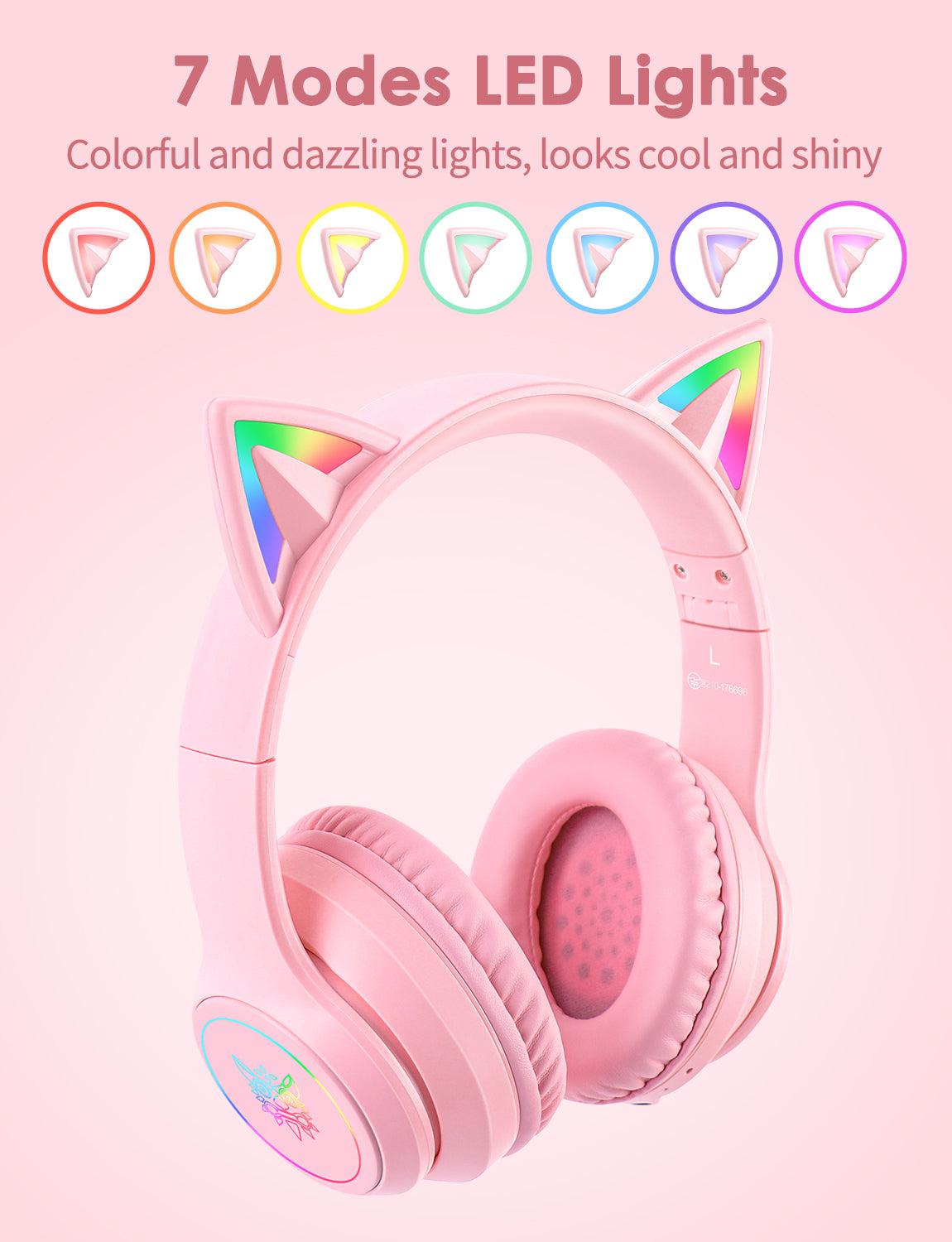 Onikuma B90 RGB Cat Ear Bluetooth 5.0 Wireless Gaming Headset