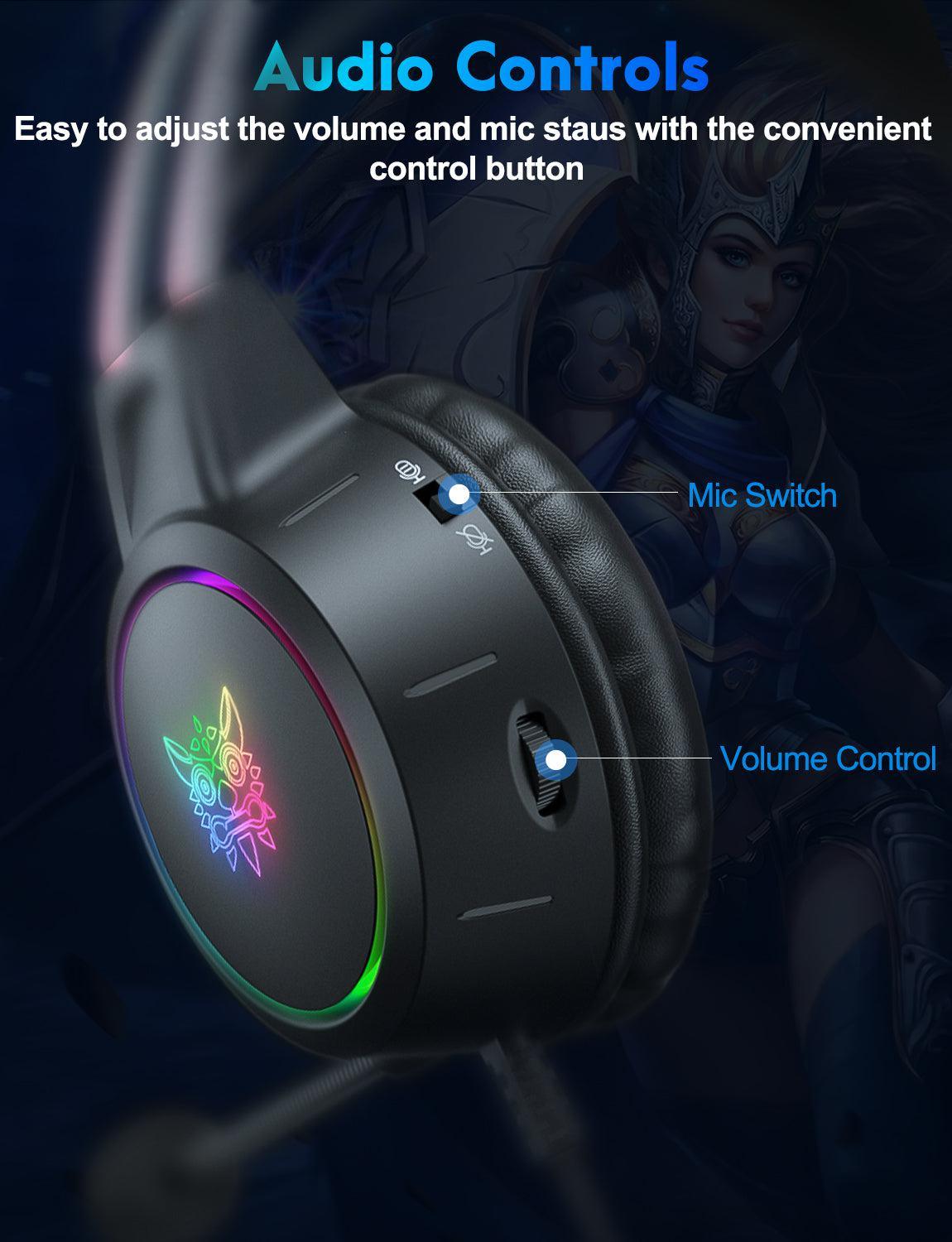 ONIKUMA X15 PRO Cat Ear Headphones, Double-Head Beam Noise Cancelling Microphone Durable Stereo Surround Gaming Headphones RGB Audifonos Alambricos Gaming Headset - onikuma-1