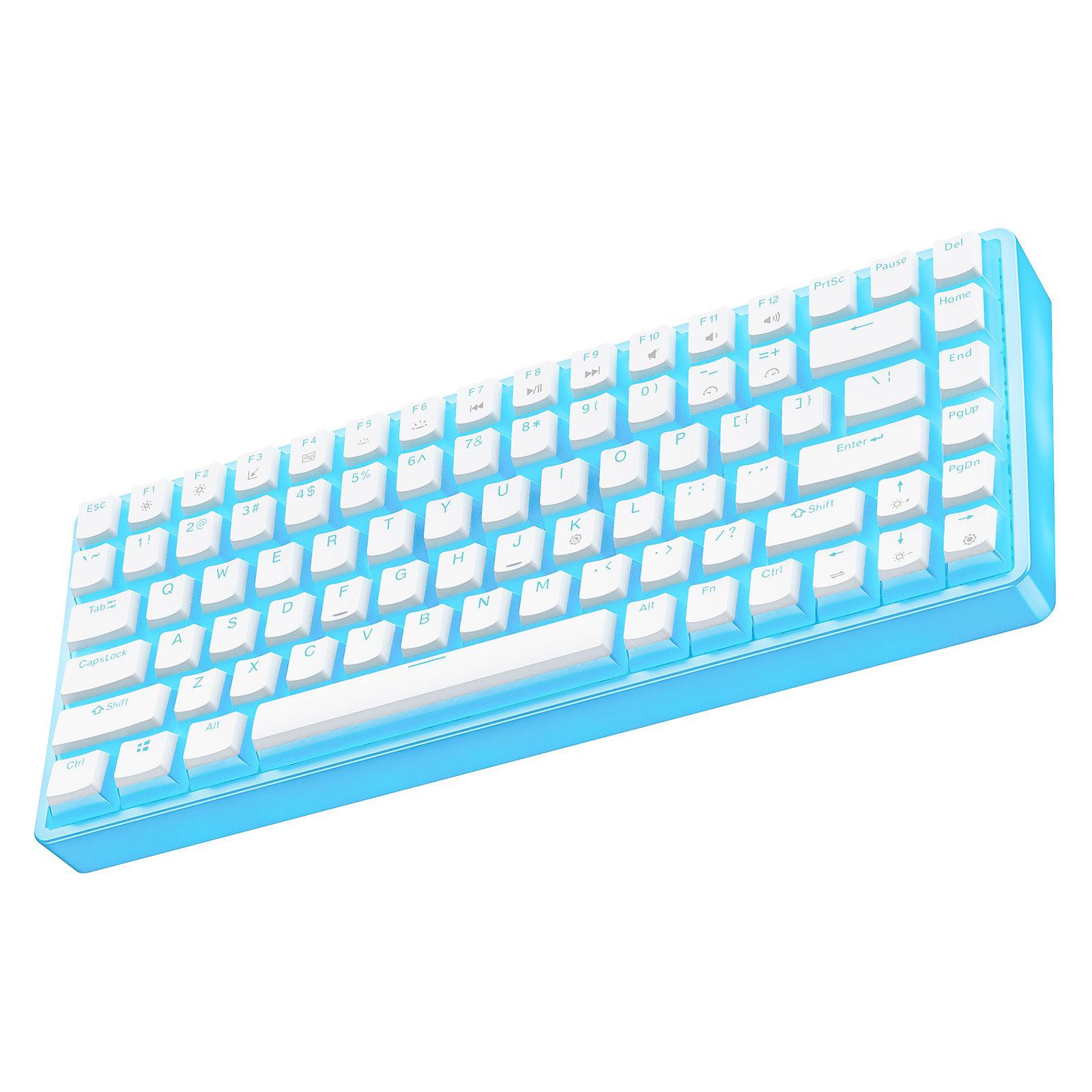 New ONIKUMA G30 Keyboard, White Wired Mechanical Keyboard, 84 Key USB Interface RGB Backlit Game Keyboard