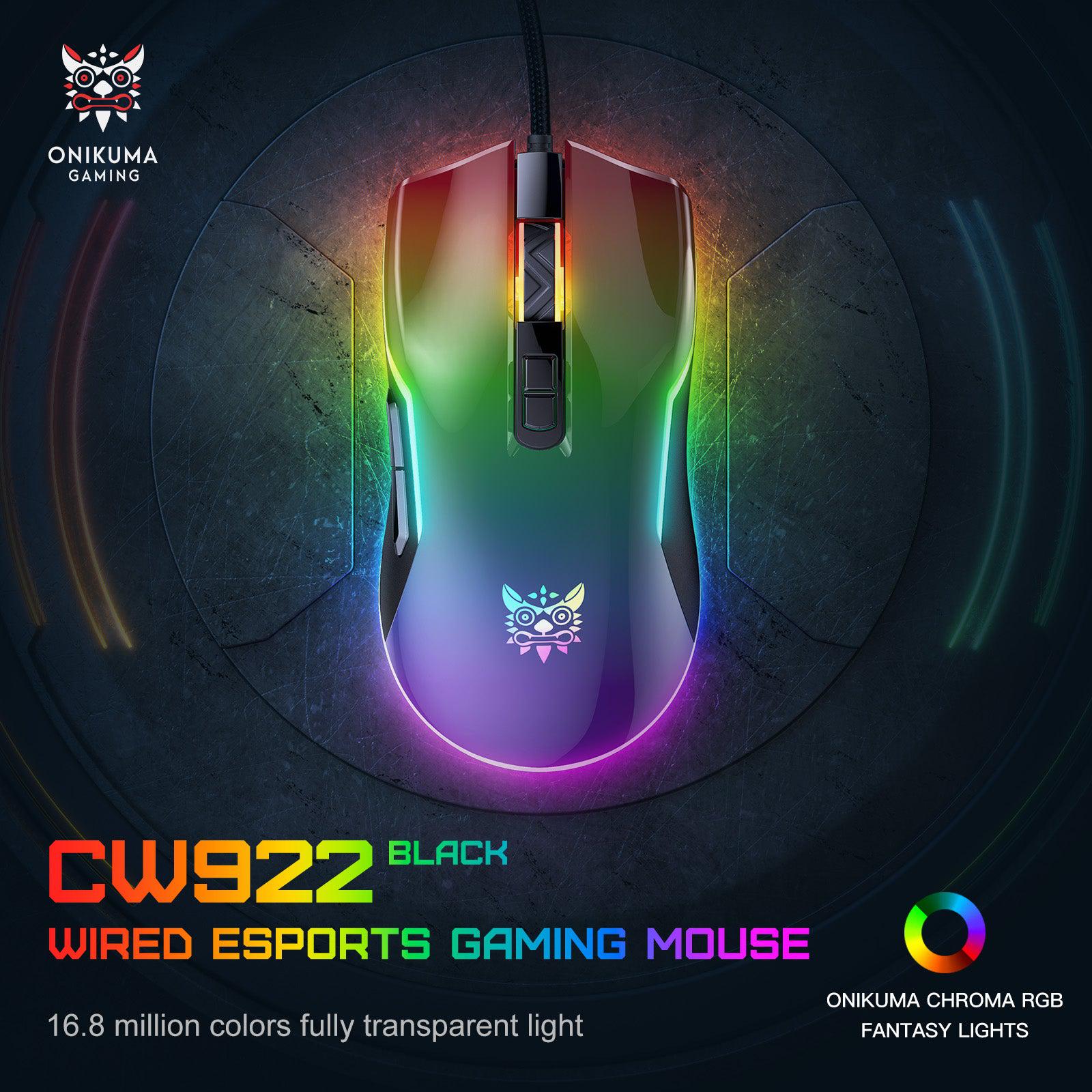 ONIKUMA CW922 Wired Desktop Laptop Gaming Peripherals Office Photoelectric Mouse Silent Gaming Mechanical Mouse