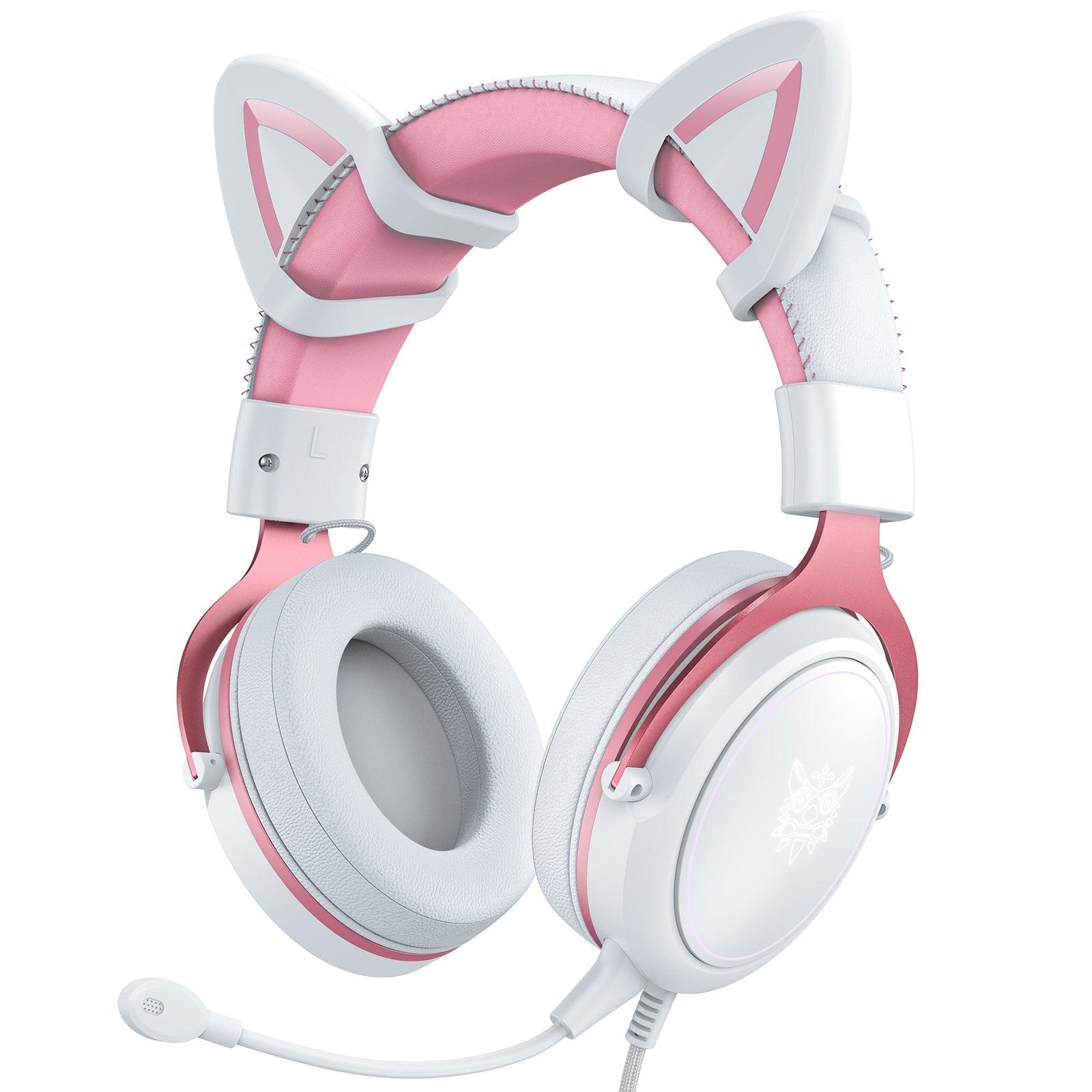 ONIKUMA X10 Pink Cat Ears Stereo Noise Cancellation Gaming Headset - onikuma-1