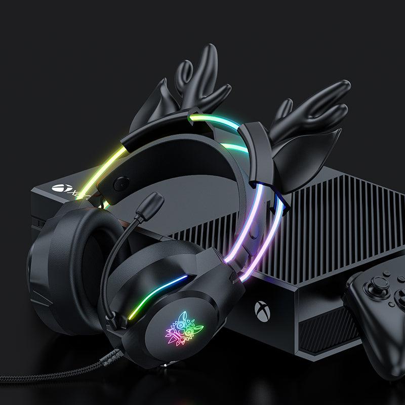 ONIKUMA X26 Head-mounted Earphone RGB Light With Deer's Ears Glow, Gaming Headset