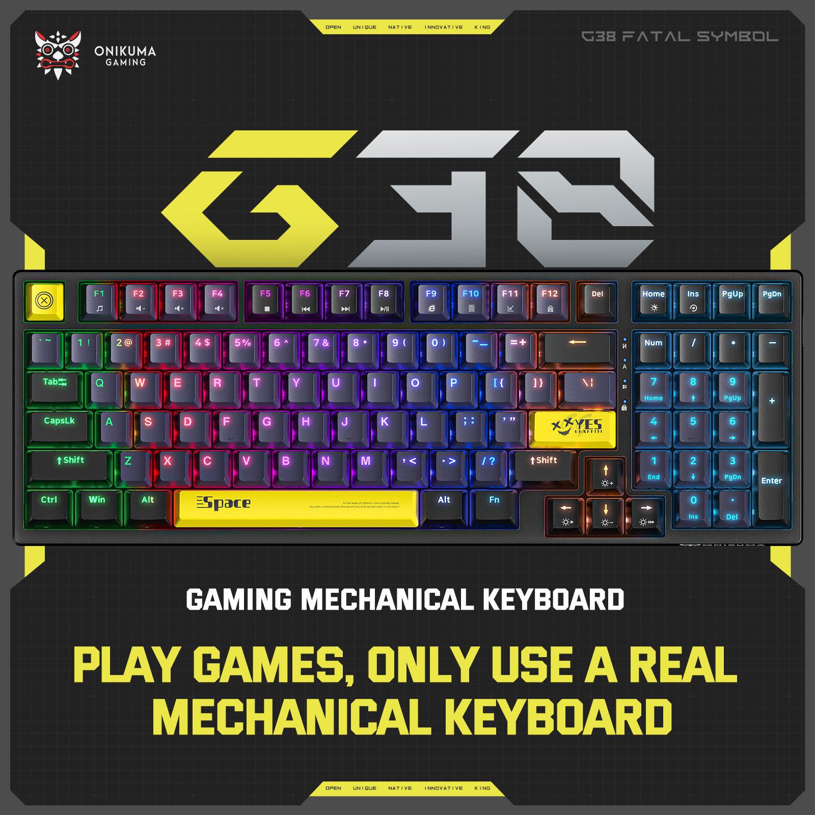 New ONIKUMA G38 Three Color Wired Mechanical Keyboard, 98 Keys Gamer For PC Laptop - onikuma-1