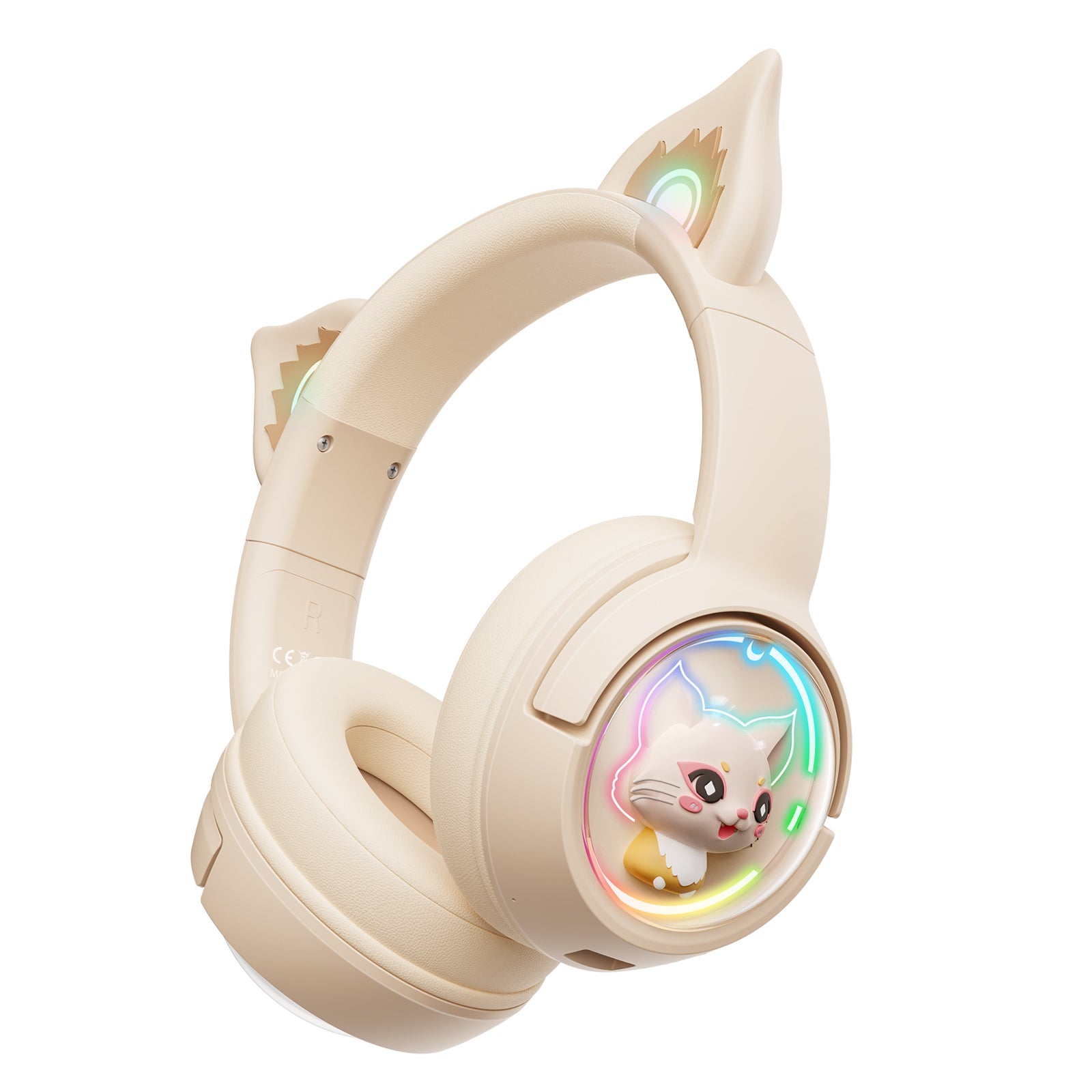 ONIKUMA B5 RGB Cat Ear Bluetooth Wireless Gaming Headset, Ivory