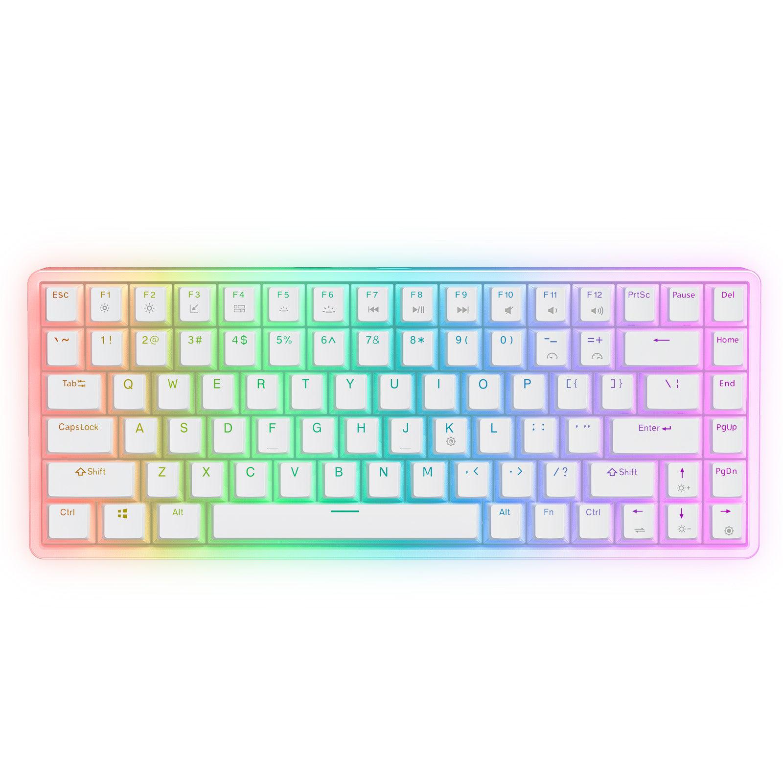 New ONIKUMA G30 Keyboard, White Wired Mechanical Keyboard, 84 Key USB Interface RGB Backlit Game Keyboard - onikuma-1