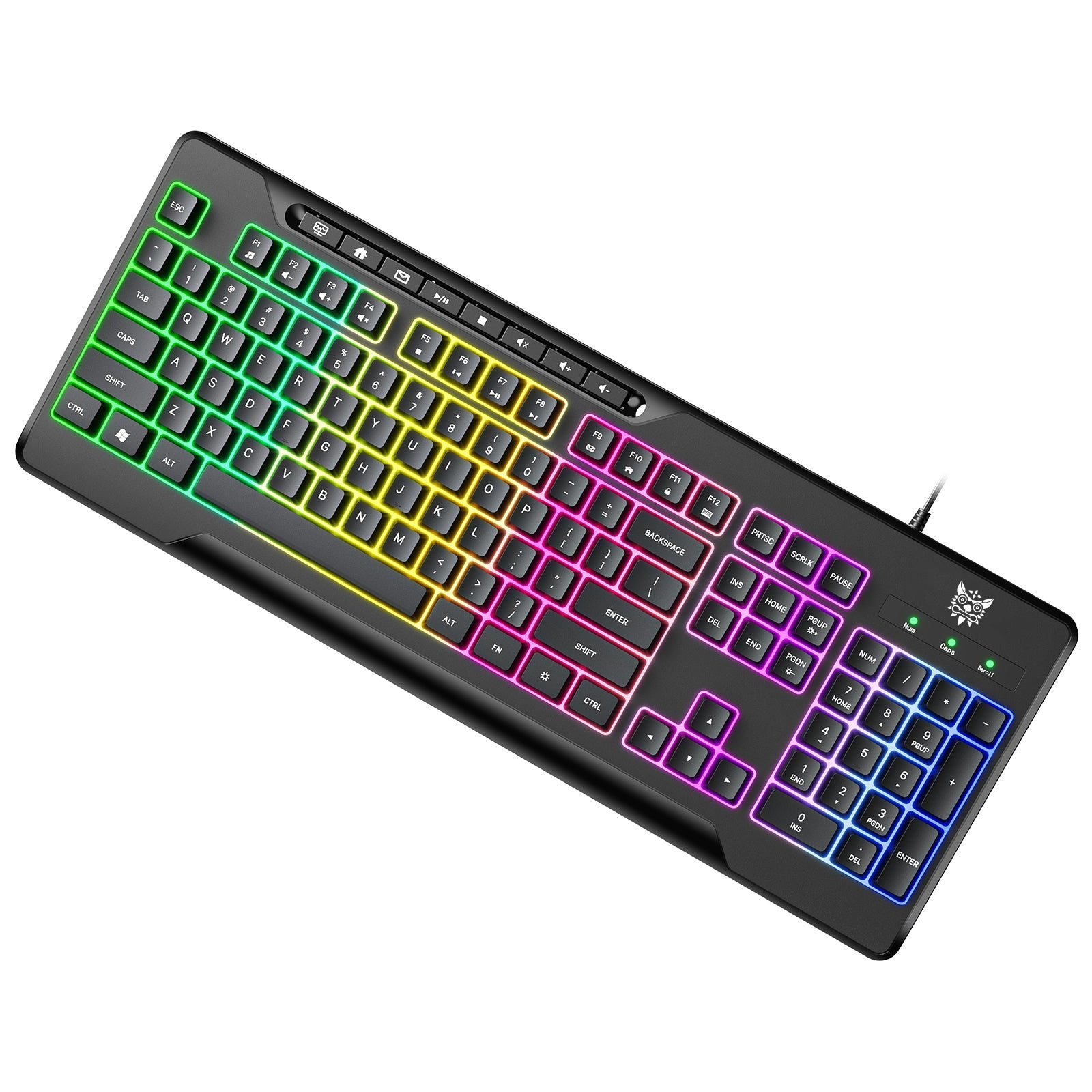 ONIKUMA G32 Matte Black Wired Gaming Keyboard with RGB Backlit Matte Key Caps - onikuma-1