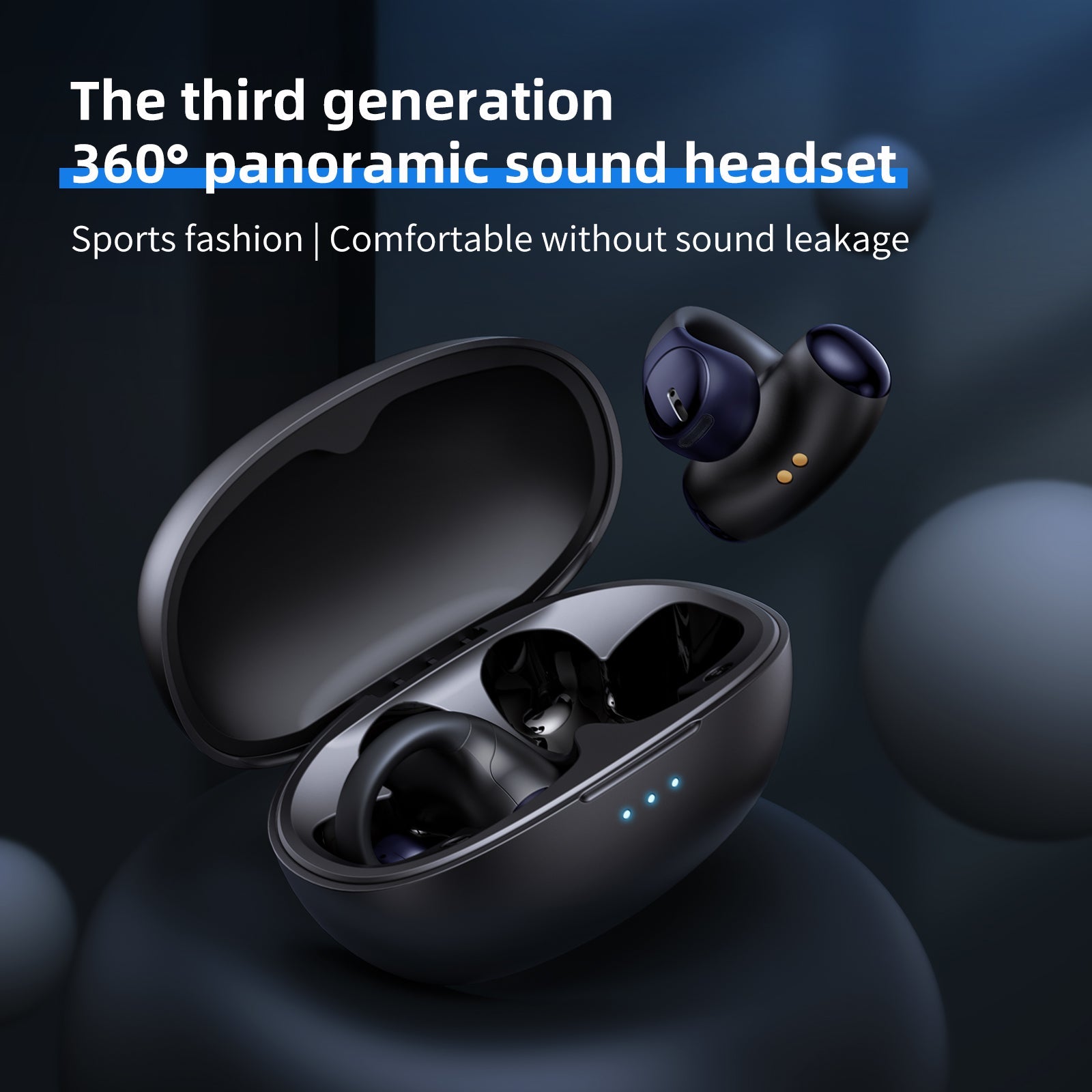 ONIKUMA T306 TWS Bluetooth Headset with Bluetooth Ear Clip Design, BT 5.3 Stereo HIFI Earphones Sports Noise Cancelling Headphone Touch Control