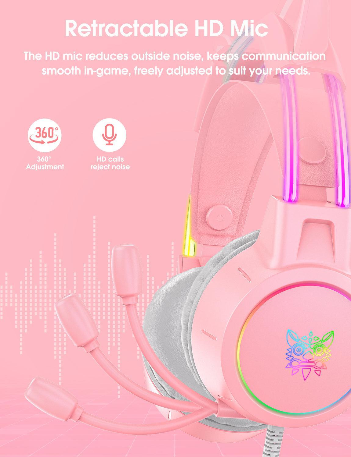 ONIKUMA X15 PRO Cat Ear Headphones, Double-Head Beam Noise Cancelling Microphone Durable Stereo Surround Gaming Headphones RGB Audifonos Alambricos Gaming Headset - onikuma-1