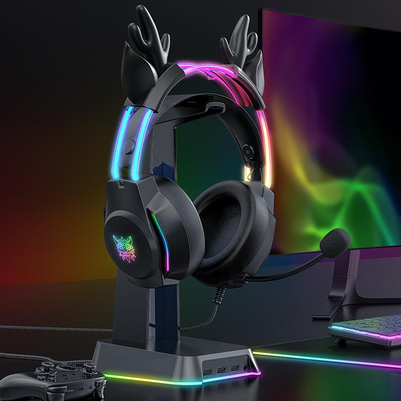 ONIKUMA X26 Head-mounted Earphone RGB Light With Deer's Ears Glow, Gaming Headset - onikuma-1