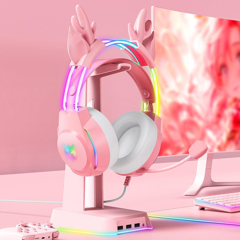 ONIKUMA X26 Head-mounted Earphone RGB Light With Deer's Ears Glow, Gaming Headset - onikuma-1