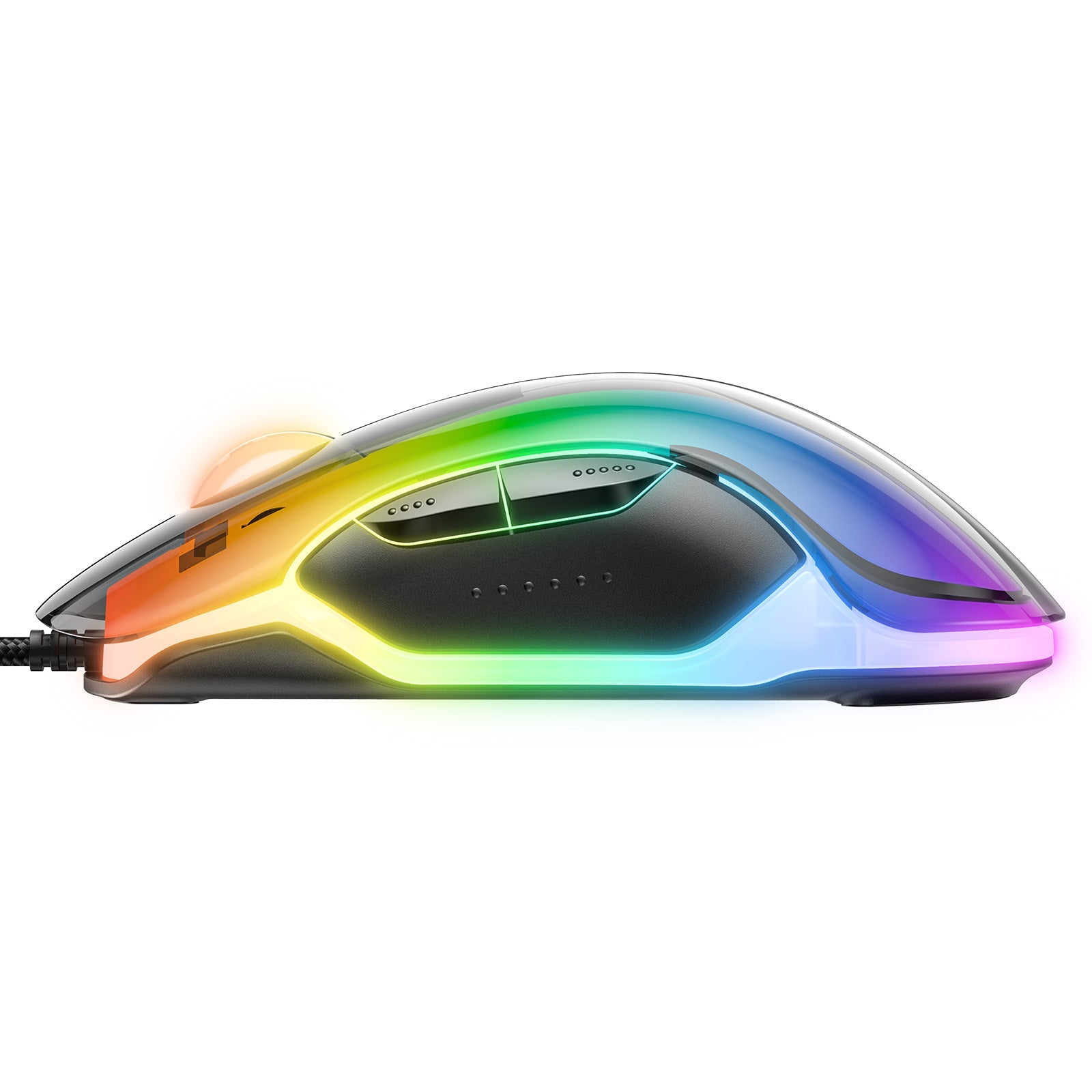 ONIKUMA CW925 RGB Backlit Wired Gaming Mouse, Up to 12800 DPI, Light weight, Transparent Black