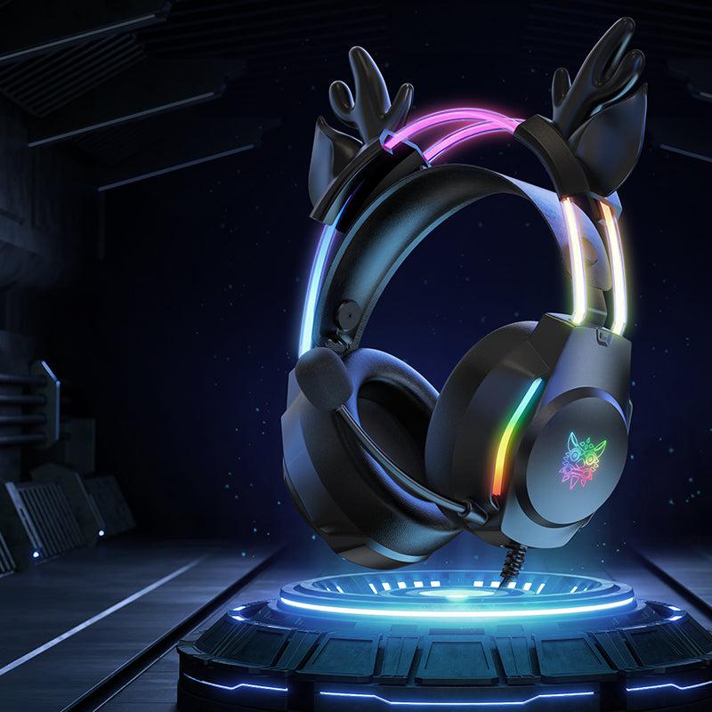 ONIKUMA X26 Head-mounted Earphone RGB Light With Deer's Ears Glow, Gaming Headset - onikuma-1