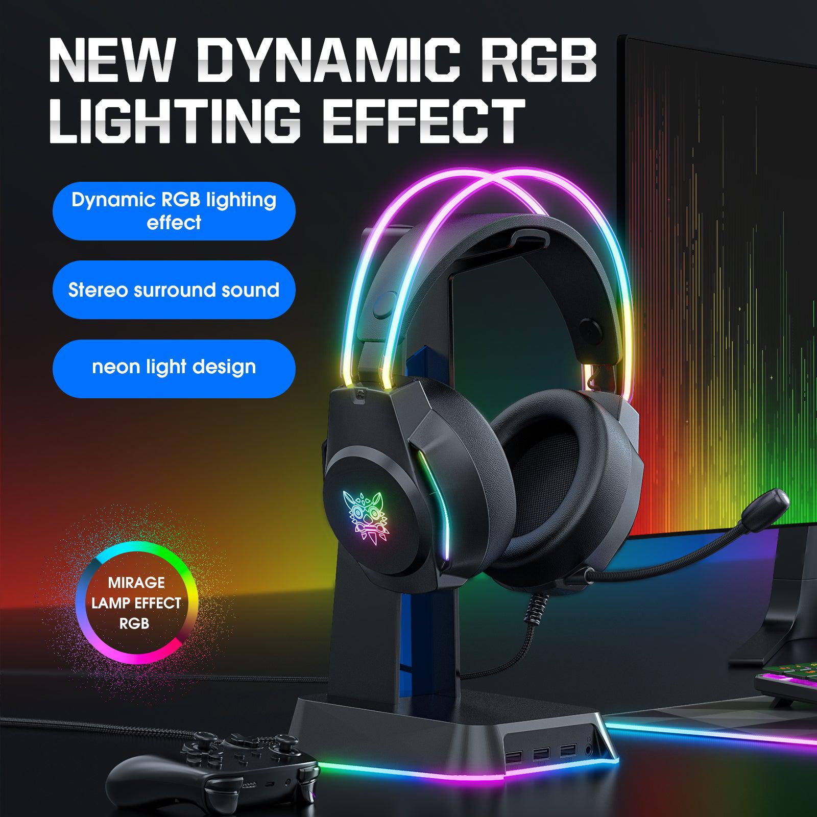 ONIKUMA X26 Head-mounted Earphone RGB Light, Noise Reduction Wired Headphone - onikuma-1