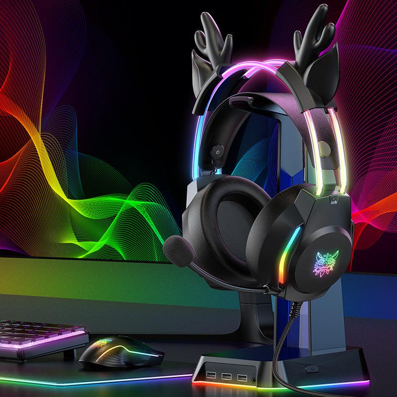 ONIKUMA X26 Head-mounted Earphone RGB Light With Deer's Ears Glow, Gaming Headset - onikuma-1