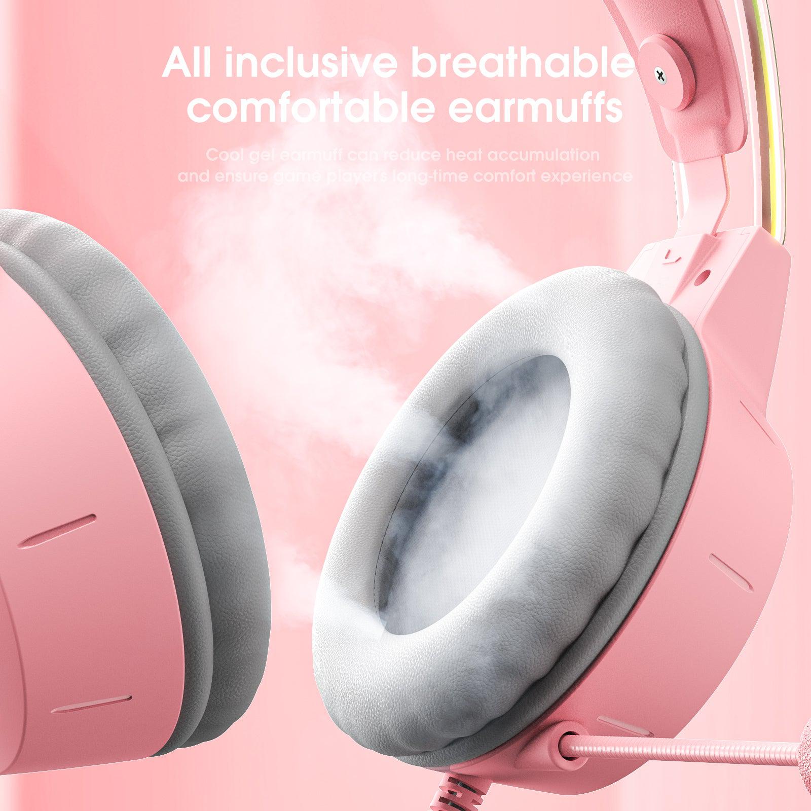 ONIKUMA X15 PRO Deer Ear Headphones, Pink