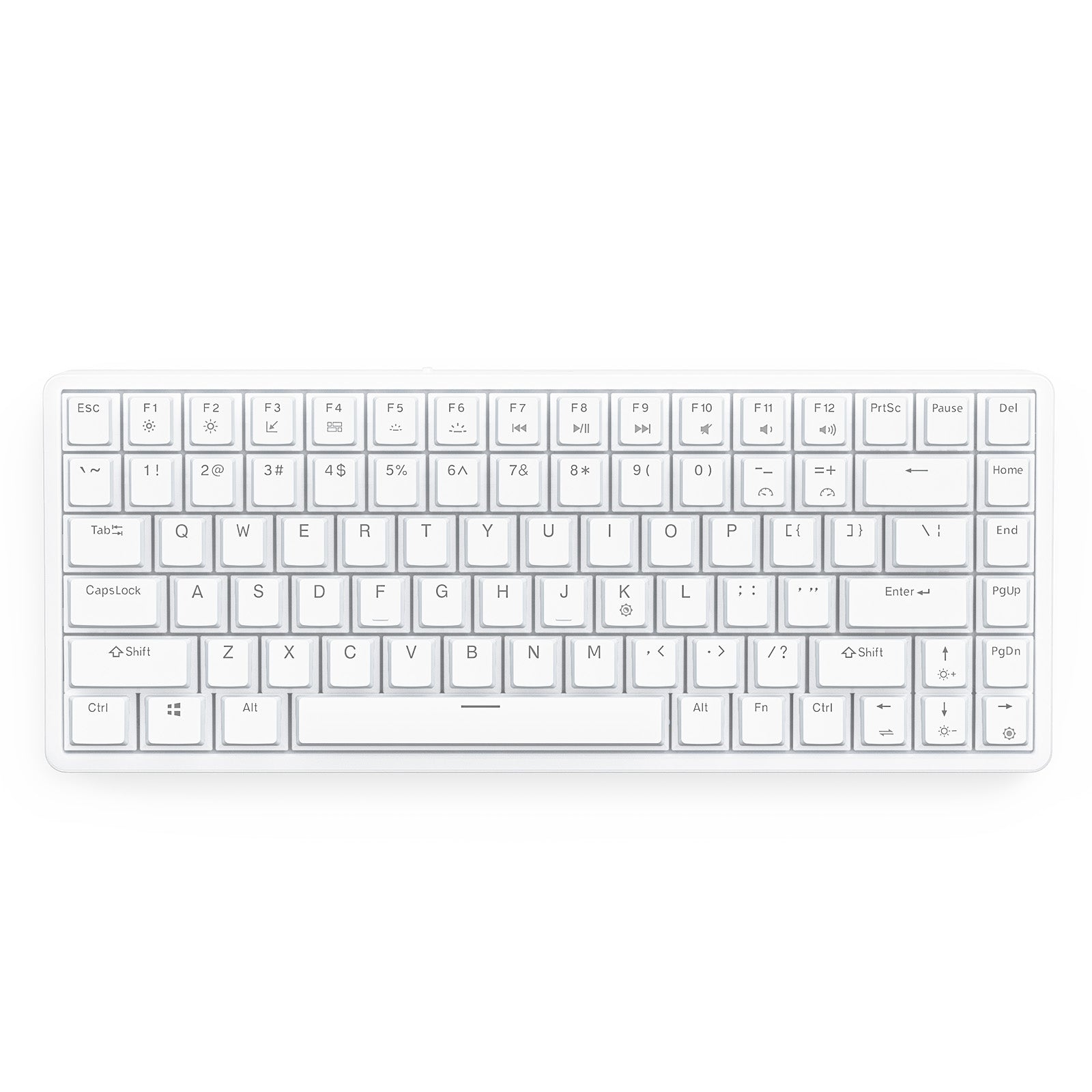 New ONIKUMA G30 Keyboard, White Wired Mechanical Keyboard, 84 Key USB Interface RGB Backlit Game Keyboard