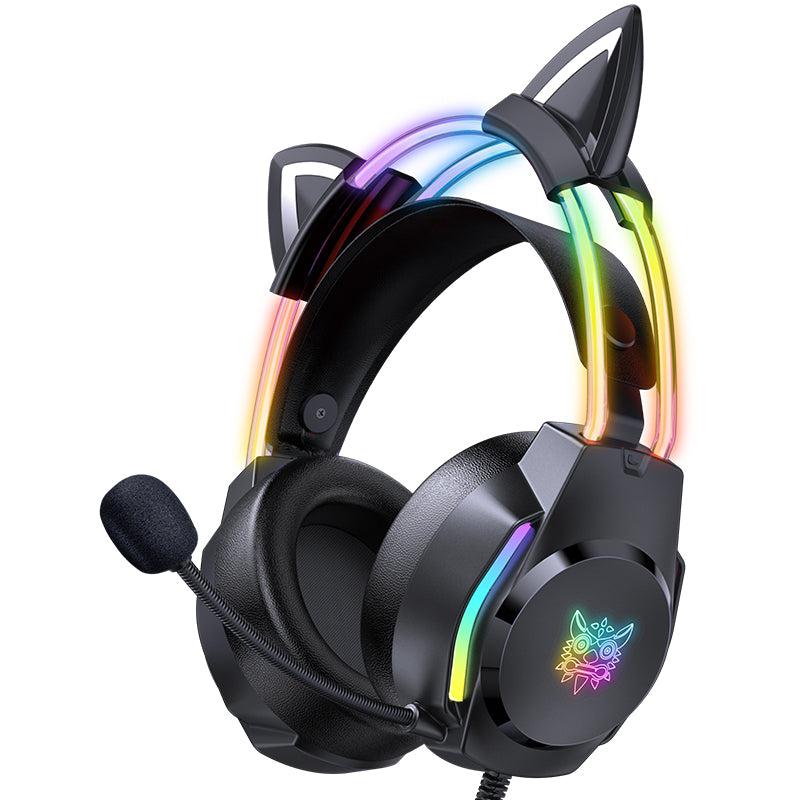 ONIKUMA X26 Head-mounted Earphone RGB Light With Cat's Ears Glow, Black