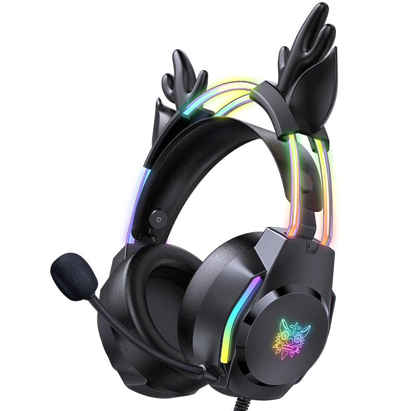 ONIKUMA X26 Head-mounted Earphone RGB Light With Deer's Ears Glow, Gaming Headset - onikuma-1