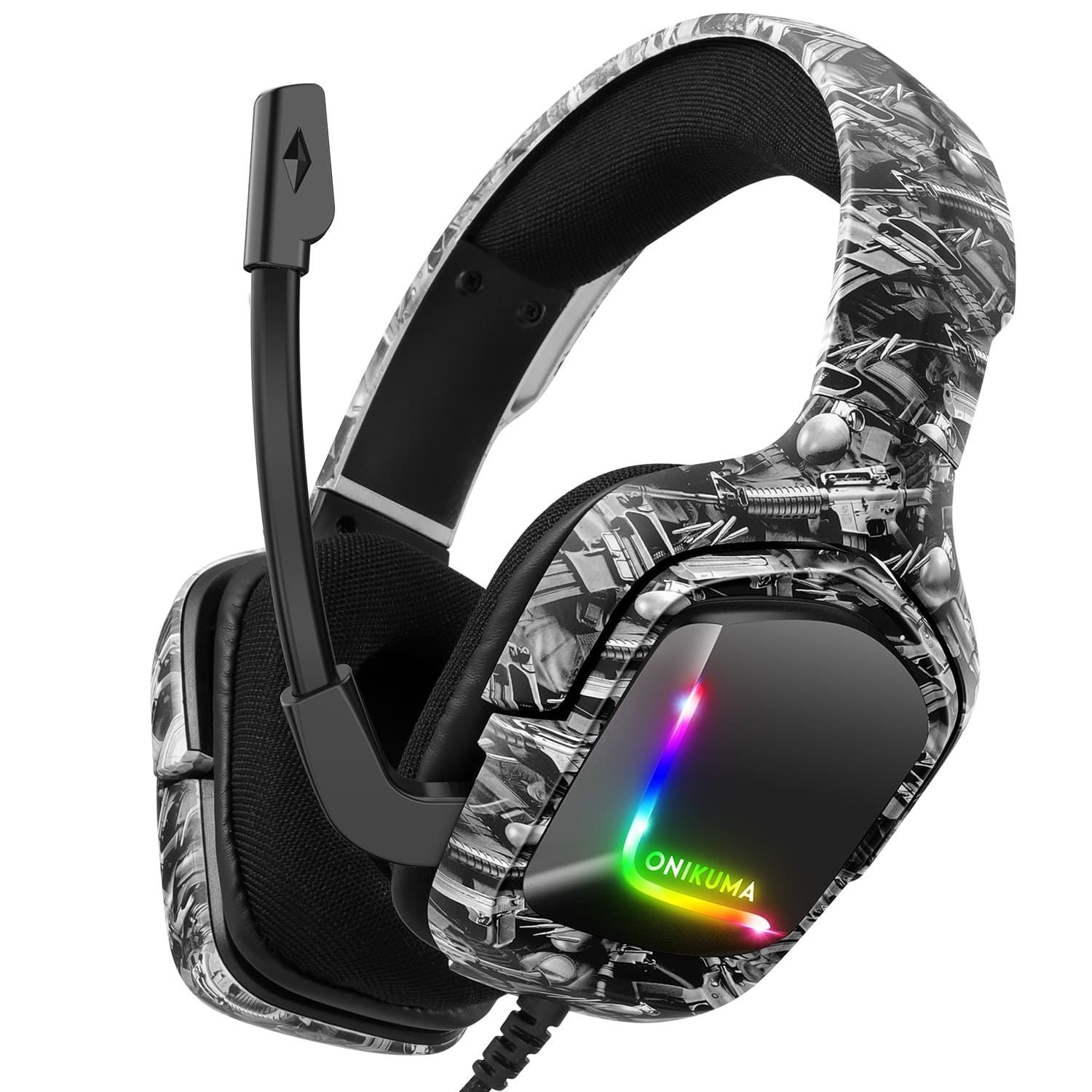 ONIKUMA K20 Wired Gaming Headsets With Microphone RGB Light - onikuma-1