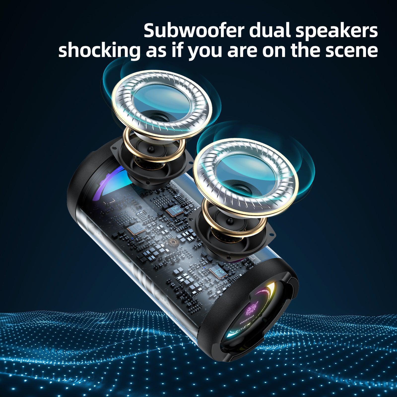 ONIKUMA L20 RGB Outdoor Bluetooth Portable Speaqker, IPX7 Waterproof Dual Speakers for TV Home Theater PC Gaming - onikuma-1