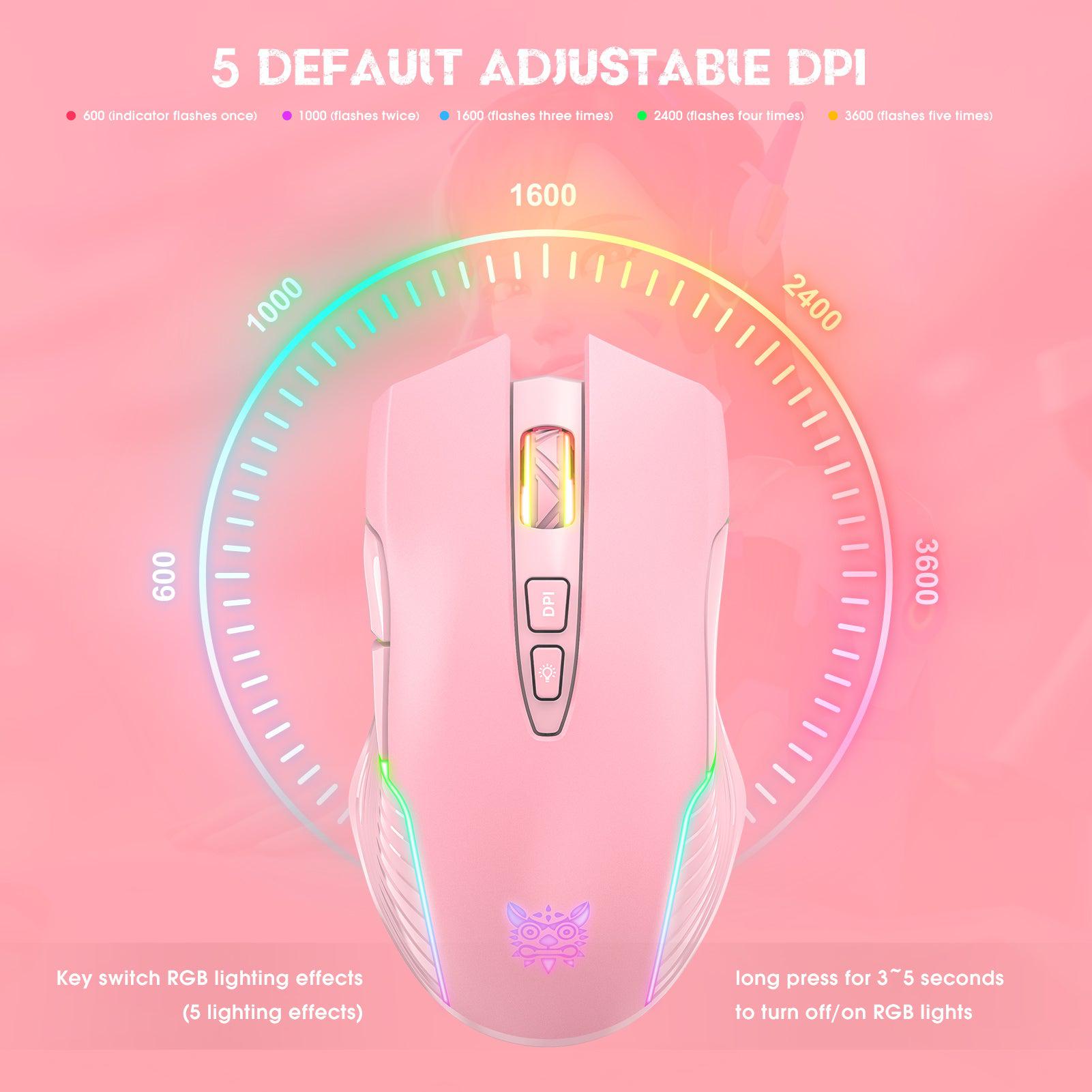 5 DEFAULT ADJUSTABLE DPI | ONIKUMA CW905 3600 DPI Wireless Gaming Mouse