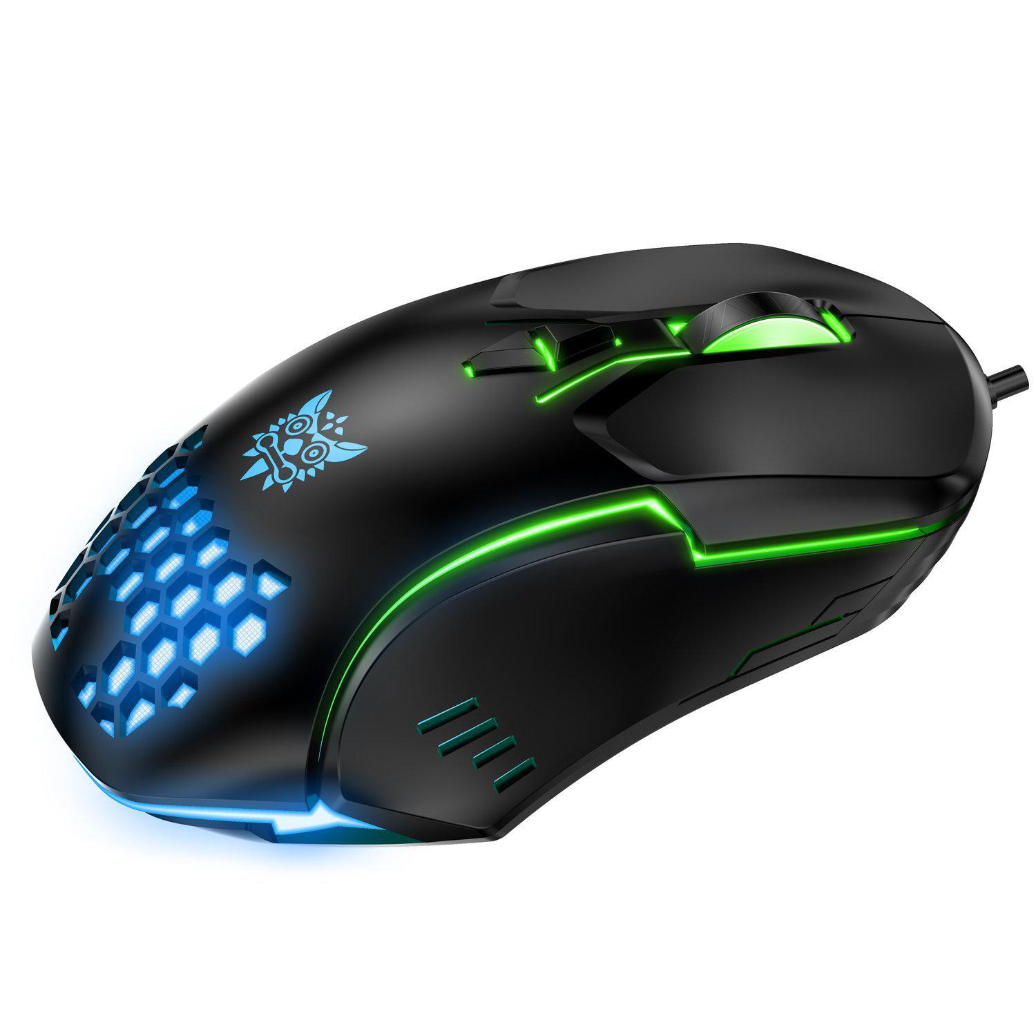 ONIKUMA CW902 Wired Gaming Mouse RGB Optical Mause With Colorful Lighting, PC Laptop Adjustable DPI Mechanical Mouse