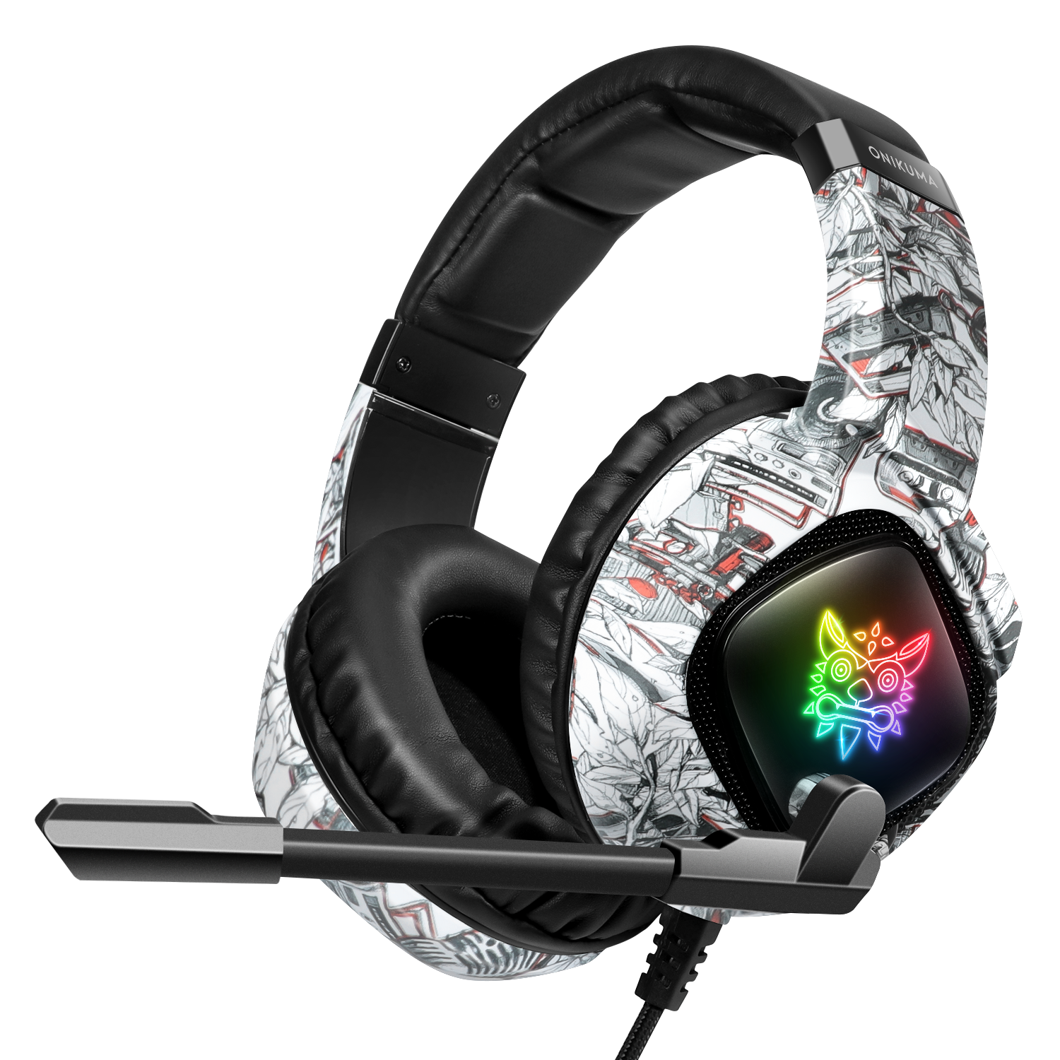 ONIKUMA K19 Professional Game Headphone with MIC RGB LED Backlight Wired Gamer Headset Noise Canceling ForPC/PS4/XBOX