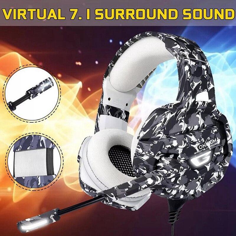 ONIKUMA K5 Camouflage Version 7.1 Virtual Stereo Gaming Headphone Hi-Fi Subwoofer Headset With Microphone For PS4 PC One