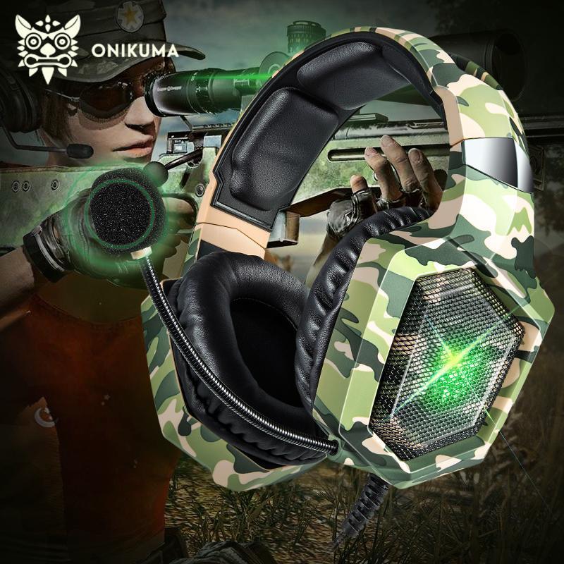 ONIKUMA K8 Gaming Headset Wired Stereo Headphones Noise-canceling With Mic LED Lights Earphone For PS4 XBox One PC Laptop Tablet