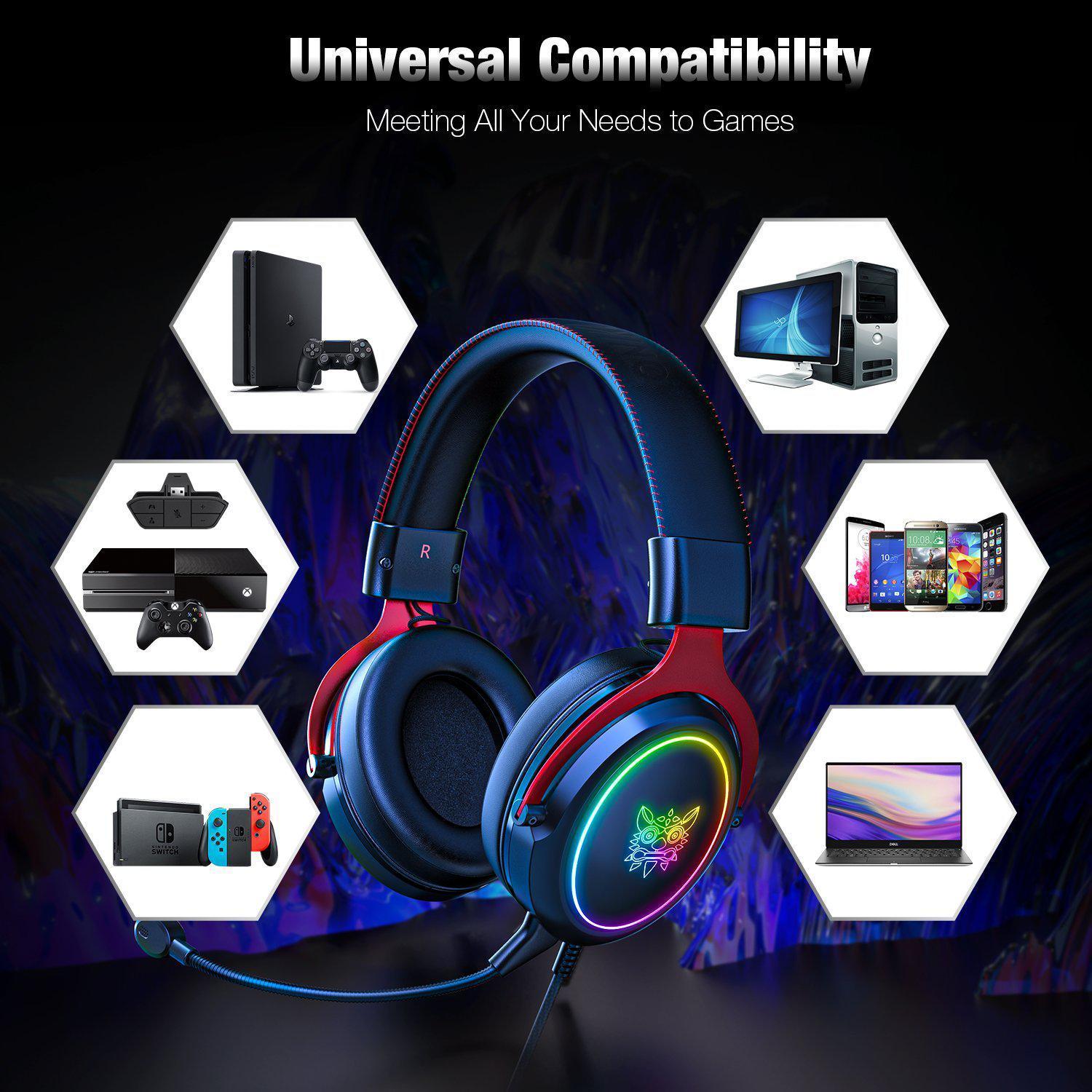 ONIKUMA X10 RGB Wired Gaming Headset with Detachable Mic - onikuma-1