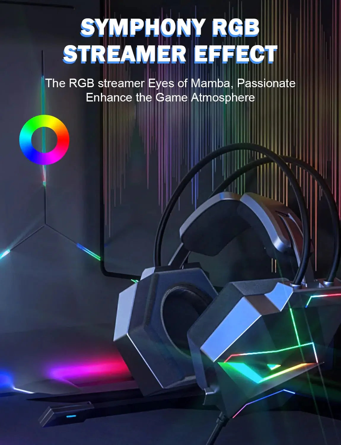 ONIKUMA X20 RGB Gaming Headset Noise Canceling Headphone 7.1 Surround Sound with HD Mic for PS4 PC Xbox - onikuma-1