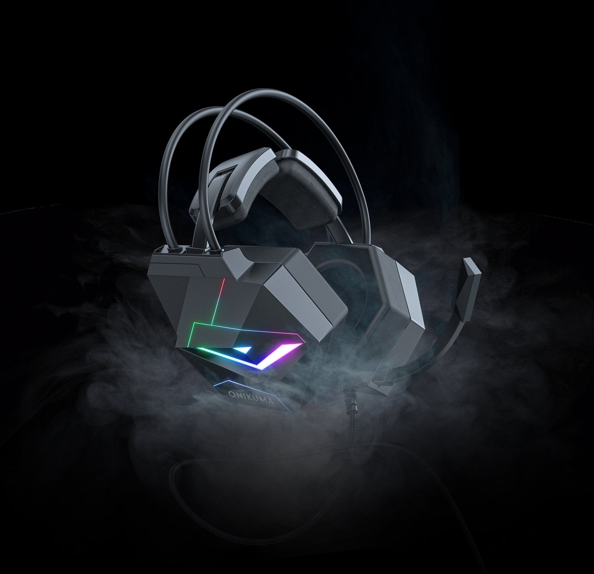 ONIKUMA X20 RGB Gaming Headset Noise Canceling Headphone 7.1 Surround Sound with HD Mic for PS4 PC Xbox - onikuma-1