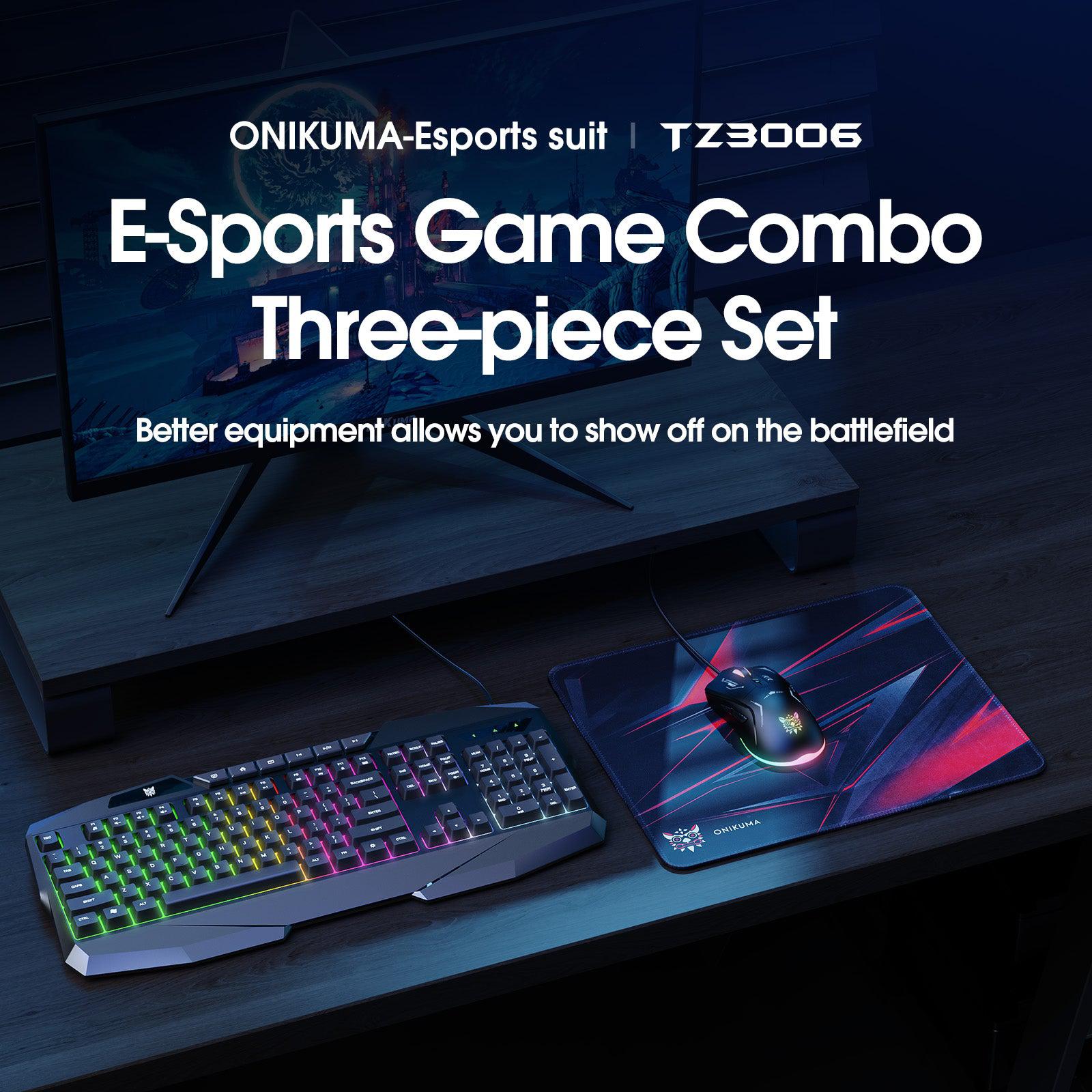 ONIKUMA TZ3006 3 in 1 Gaming Combo - G22 Keyboard / CW917 Mouse/ MP002 Mouse Pad - onikuma-1