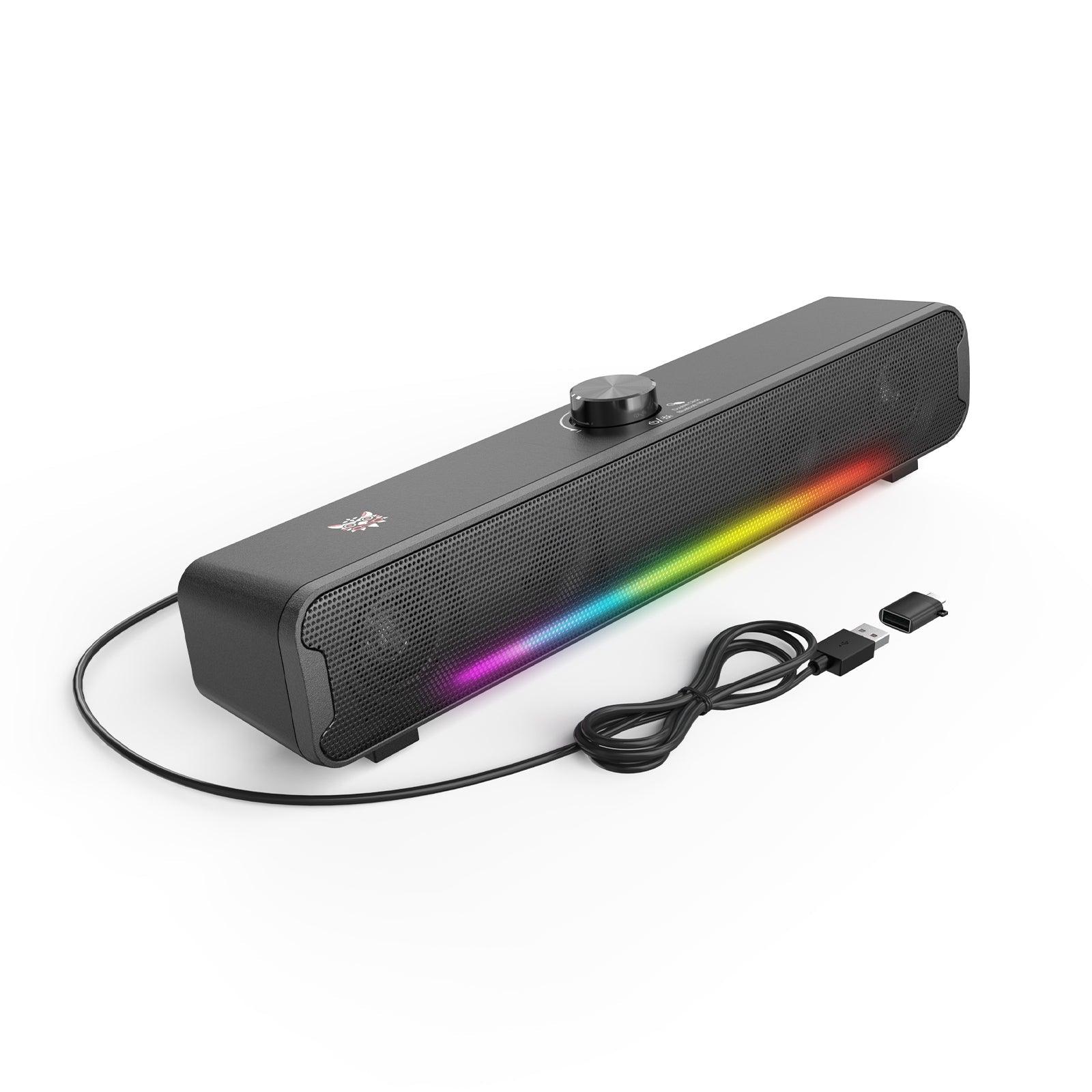 ONIKUMA L16 Bluetooth-compatible Speaker with RGB Light, Powerful Computer Speaker Portable Soundbar for TV Home Theater PC Gaming - onikuma-1